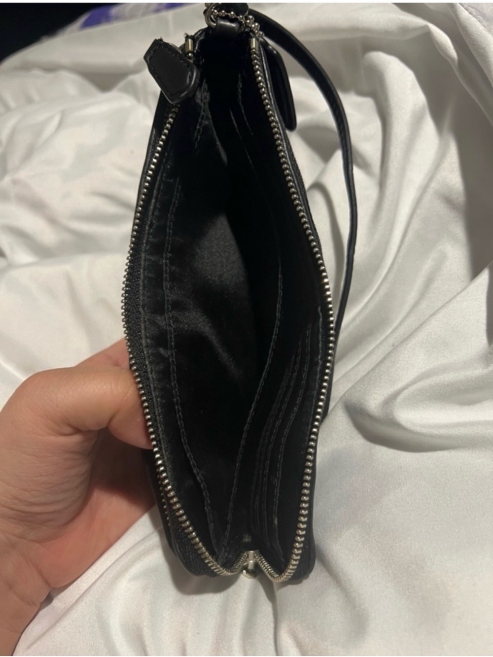 Coach Black Signature double zipper Wallet - Picture 5 of 5